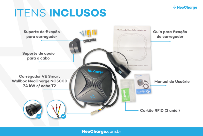 Carregador Carro Elétrico NeoCharge NC5000 Carregador Carro Elétrico NeoCharge NC5000
